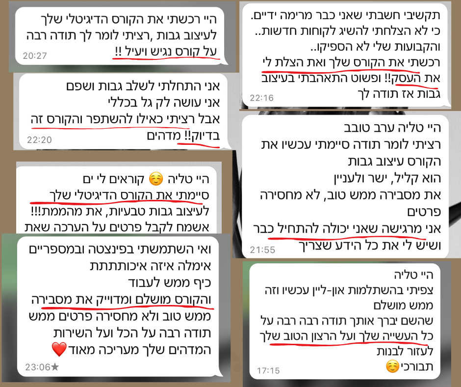 המלצות תלמידות על הקורס